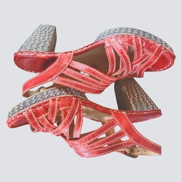 Josef Seibel Women's Julia Red Leather Strappy Adjustable strap Sandals EU 38 - Picture 5 of 10